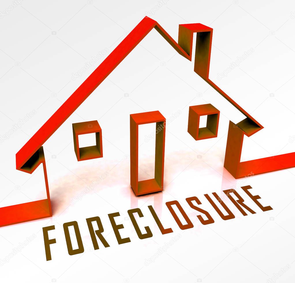 Foreclosure Notice Icon Means Warning That Property Will Be Repo