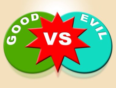 İyi vs Evil kelimeler ahlaki dürüstlük ve ha arasındaki farkı gösterir