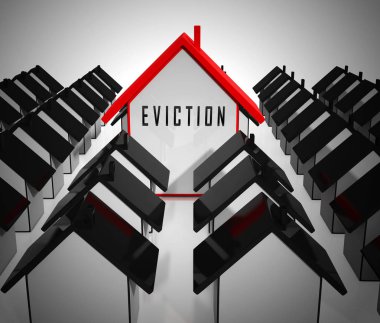 Eviction Notice Icon Illustrates Losing House Due To Bankruptcy  clipart