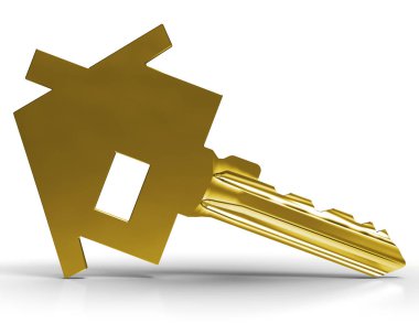 Homebuyer anahtar bir ev, daire veya ev satın gösterir-3D
