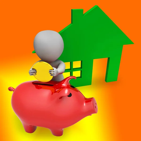 Home Value Report Piggybank Demonstrates Pricing Property For Mo — Stock Photo, Image