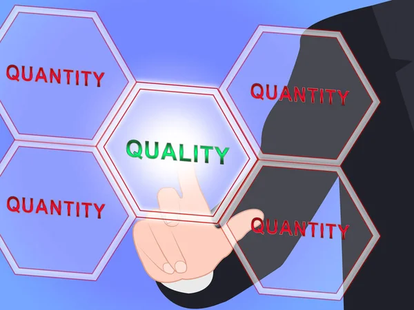 Quality Vs Quantity Words Depicting Balance Between Product Or S — Stock Photo, Image