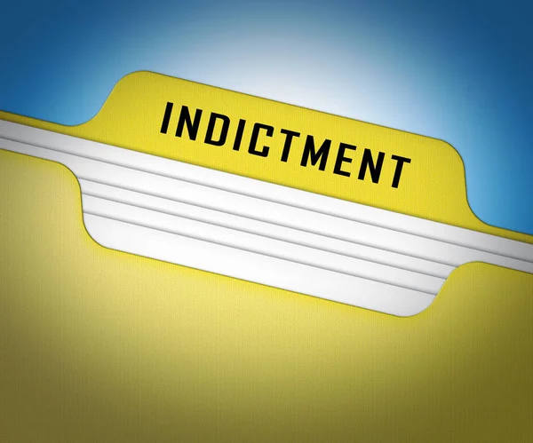 Federal Indictment Folder Shows Lawsuit And Prosecution Against — Stock Photo, Image