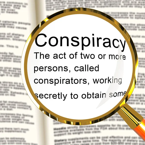 Secret Conspiracy Definition Representing Complicity In Treason — Stock Photo, Image