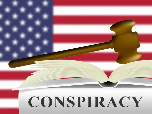 Government Conspiracy Gavel Meaning Usa Leadership Conspiring Wi — Stock fotografie