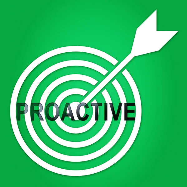 Proactive Vs Reactive Target Representing Taking Aggressive Init — Stock Photo, Image