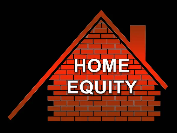 Home Equity Icona Simbolo Rappresenta prestito di proprietà o linea di rosso — Foto Stock