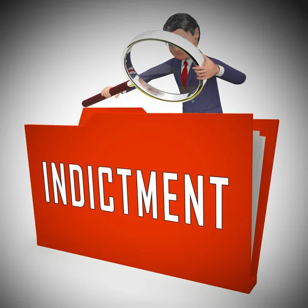 Federal Indictment Folder Shows Lawsuit And Prosecution Against — Stock Photo, Image