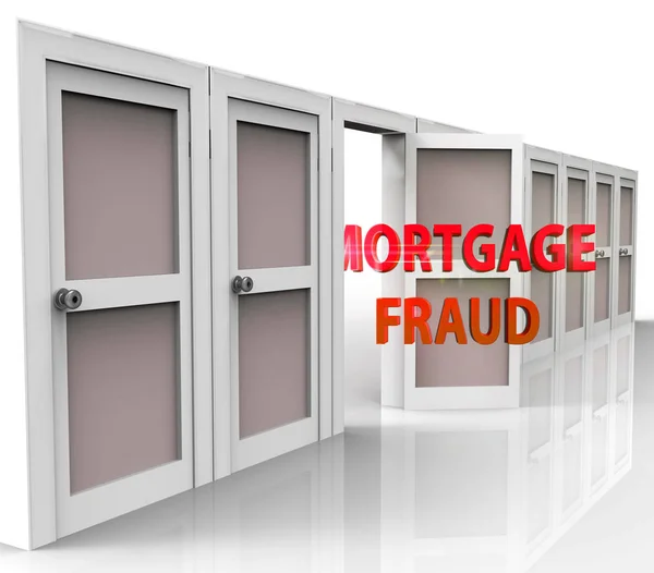 Oszustwa hipoteczne drzwi reprezentuje nieruchomość scam pożyczki lub Refinanc — Zdjęcie stockowe