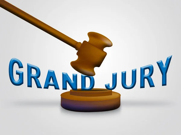 Il Grand Jury Court Gavel mostra i processi governativi a indagare in — Foto Stock