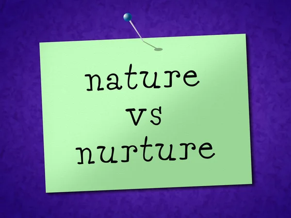 Naturaleza Vs Nutrir Palabras Significa Teoría de la Inteligencia Natural Aga — Foto de Stock