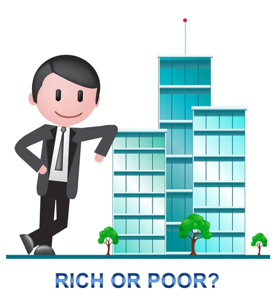 Rich Vs Poor Wealth Buildings Meaning Well Off Against Being Bro — Stock Photo, Image