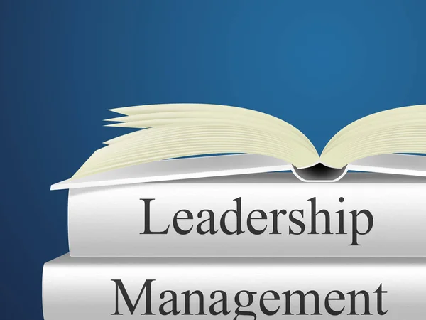 Leader Versus Manager Books Depicts Supervising Vs Leading - 3d — Stock Photo, Image