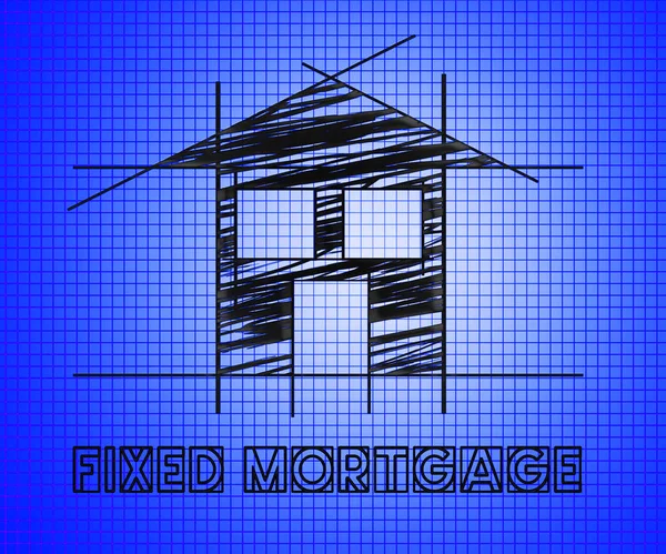 Fixed Mortgage House Doorway - возврат процентов, а не изменение — стоковое фото