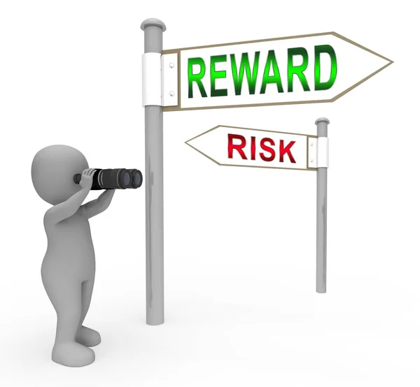 Risk Vs Reward Strategy Signs Depicts The Hazards In Obtaining S — Stock Photo, Image