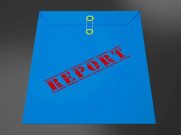 Impact Report Envelope Shows A Summary Or Writing Of Evidence An — Stock Photo, Image