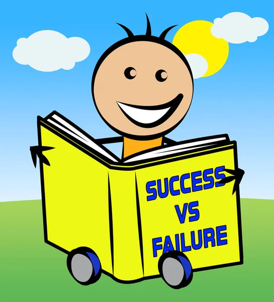 Livro do fracasso do verso do sucesso que descreve a melhoria e o progresso A — Fotografia de Stock