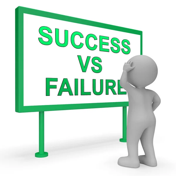 Success Vs Failure Concept Sign Depicts Achievement Versus Probl — Stock Photo, Image