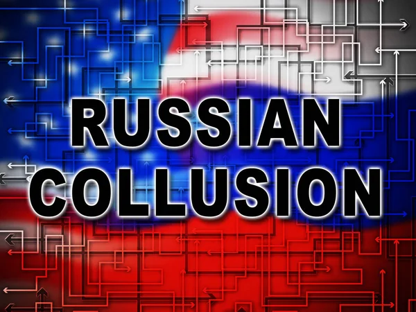 Russian Collusion During Election Campaign Flag Means Corrupt Po — Stock Photo, Image