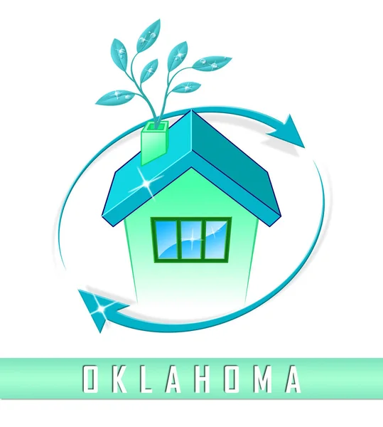 Oklahoma Accueil Immobilier Icône représente l'immobilier et les locations - 3d I — Photo