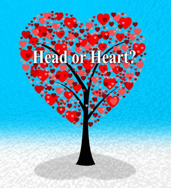 Concepção da emoção das bandejas do símbolo do coração de Vs da cabeça contra Th lógico — Fotografia de Stock