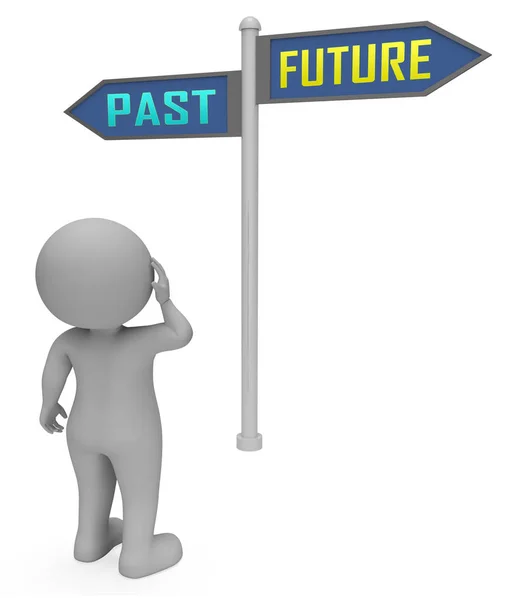 Sinal futuro de Vs passados compara a vida ido com perspectivas futuras  - — Fotografia de Stock