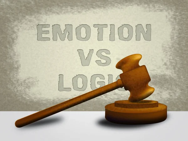 感情対論理の単語は感情と比較される論理を描写する — ストック写真