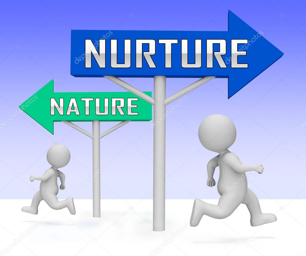 Nature Vs Nurture Sign Means Theory Of Natural Intelligence Agai