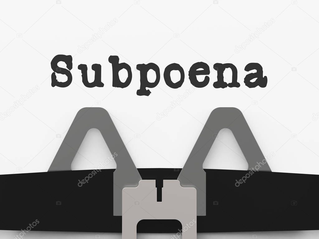 Witness Subpoena Type Represents Legal Duces Tecum Writ Of Summo