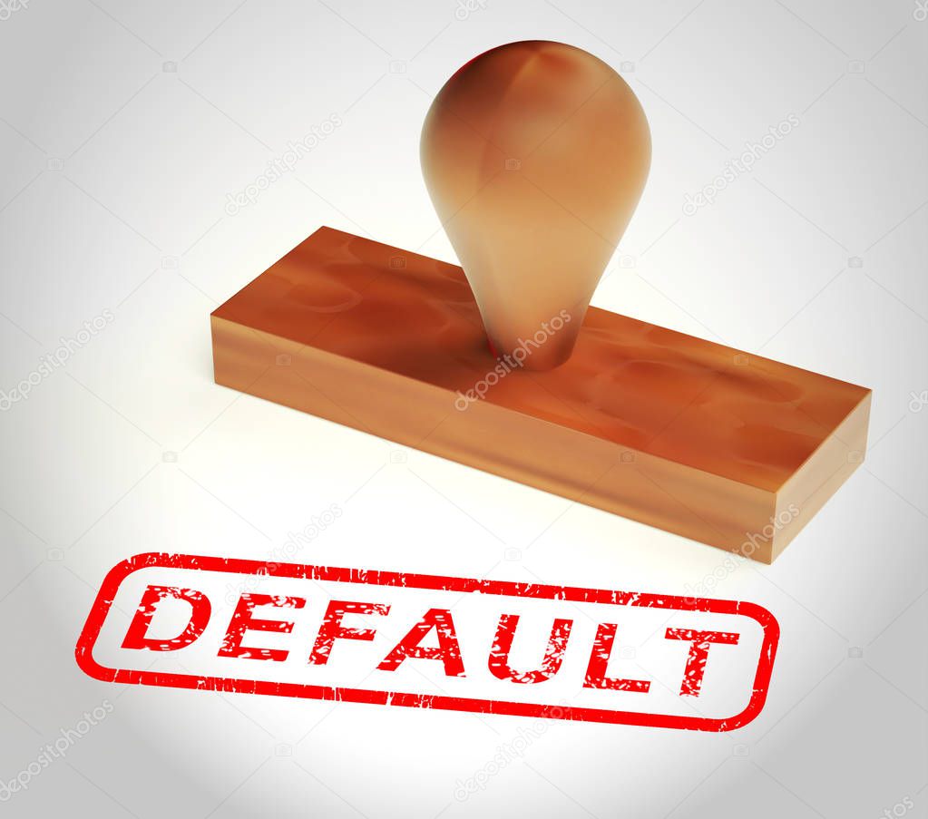 Mortgage Default Stamp Depicting Home Loan Overdue Or Shortfall 