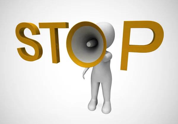 Εικονίδιο Stop σημαίνει Κρατήστε κλείσιμο ή παύση-3D απεικόνιση — Φωτογραφία Αρχείου