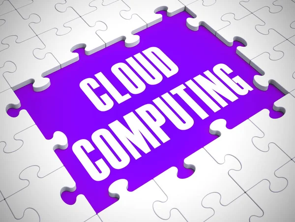 Cloud computing concept icon shows online data hosting - 3d illu — Stock Photo, Image