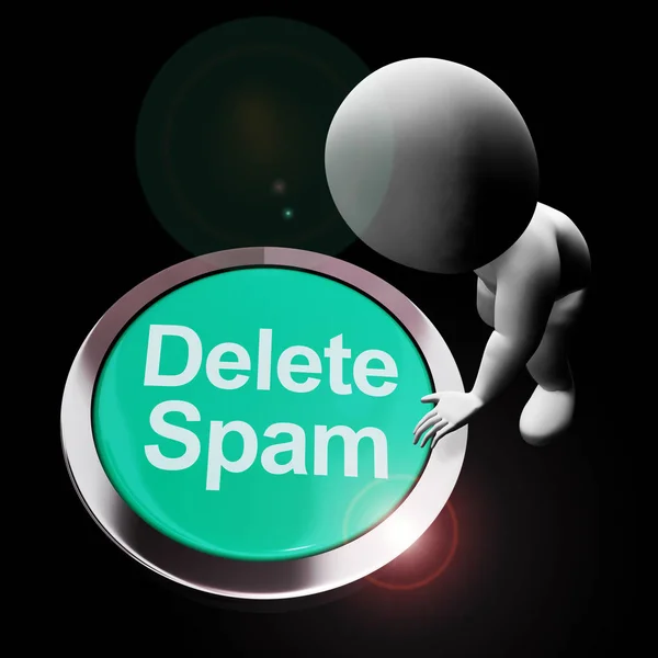Spam-Konzept-Symbol löschen bedeutet, Junkmail und unerwünschte Emails zu entfernen — Stockfoto