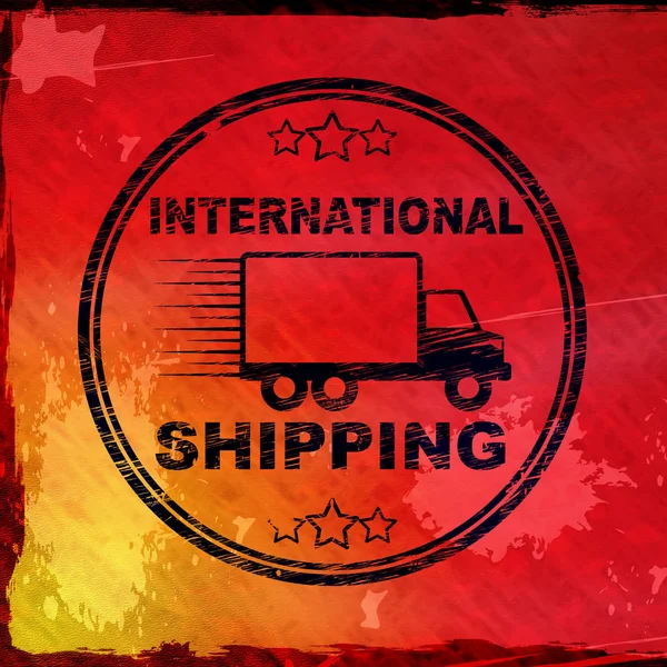 International shipping concept icon means delivery by overseas m — Stock Photo, Image