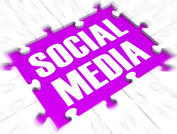 ネットワーキングとコネクションに関するソーシャルメディアマーケティング - 3dイラスト — ストック写真