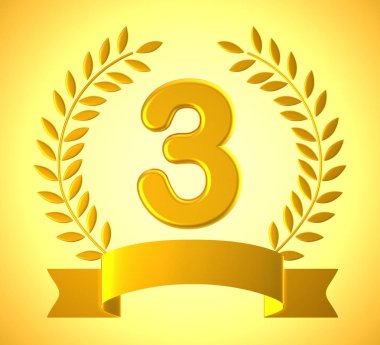 Üçüncülük sertifikası zafer başarı ve kazanan anlamına gelir - 3d il