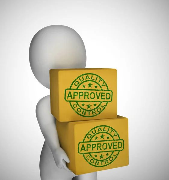 Approved concept icon shows endorsement of a contract to permit — Stock Photo, Image