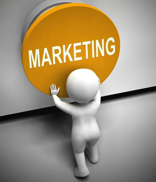 Concetto di marketing icona significa promozione commerciale dei prodotti  - — Foto Stock