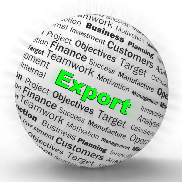 Export-Konzept-Symbol zeigt den Export von Waren und Produkten - — Stockfoto