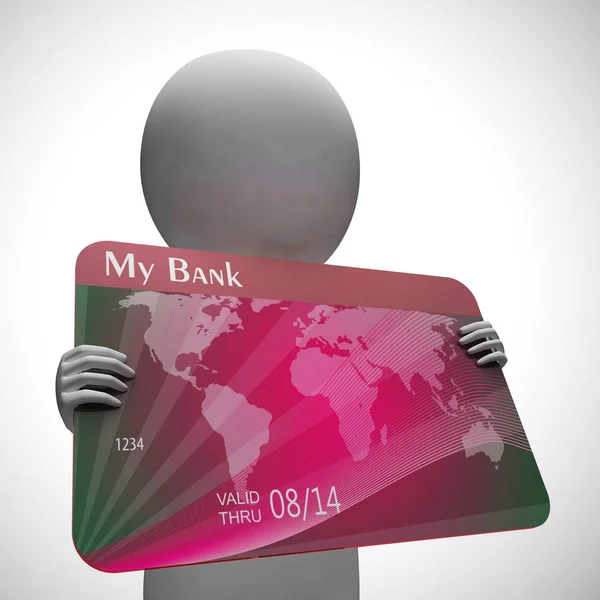 Ícone de pagamentos de cartão de crédito mostra finanças de varejo - ilustração 3d — Fotografia de Stock