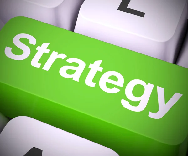 Icono de concepto de estrategia de negocio significa un plan global de operación —  Fotos de Stock