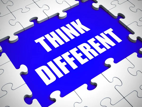 Think different or think outside the box for new ideas or approa — Stock Photo, Image