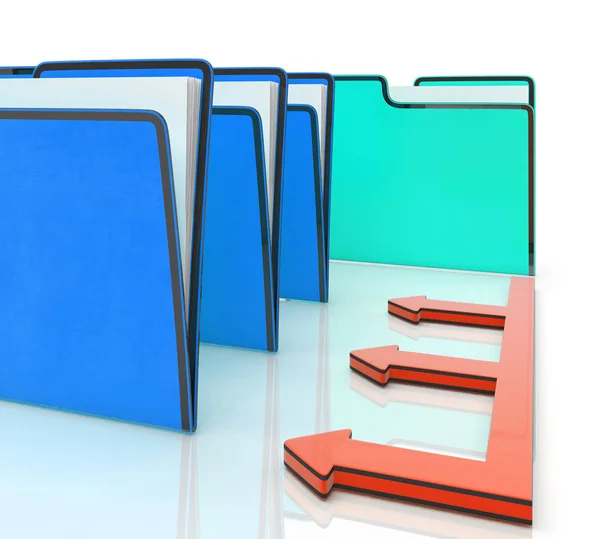Files of folders concept icon shows data records for filing and — Stock Photo, Image