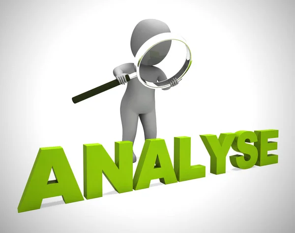 Analyse of Analyseer concept icoon toont controle van gegevens of finan — Stockfoto