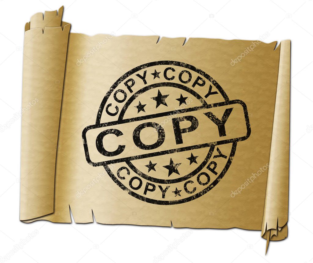 Copy stamp meaning duplicate or replicate a likeness - 3d illust