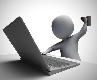 Bilgisayar sorunu öfke ile dizüstü imha neden olur - 3d illus