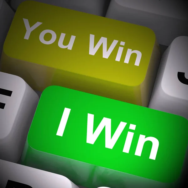 I win concept icon means victory success and 1st place winner - — Stock Photo, Image