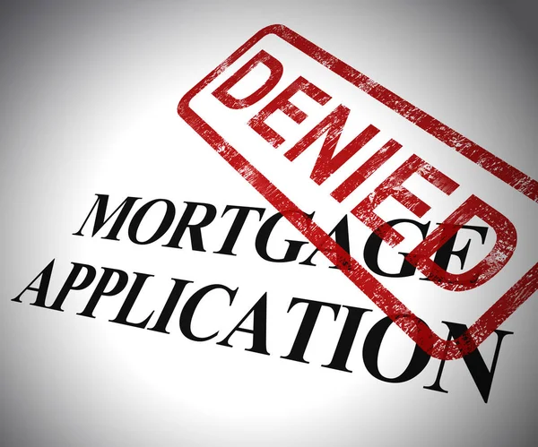 Mortgage application denied form means not getting finance for p — Stock Photo, Image