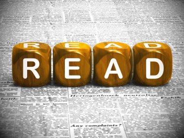 Okuma kavramı simgesi makalelerden ve gazetelerden bilgi anlamına gelir