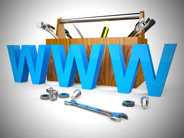 Icône de concept connecté Internet World Wide Web Illustration 3D — Photo